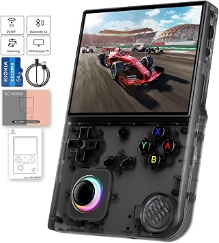RG40XX V Handheld Game Consoles RG40XXV Retro Game Console Built-in 64G TF Card RG 40XXV Portable Gaming Console Linux 64-bit System Supports WiFi Bluetooth HD and TV Output Black