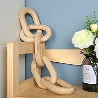 Vista 3 de Juego de guirnalda de eslabones de madera y guirnalda de cuentas, cadena de madera decorativa tallada a mano, decoración del hogar, granja