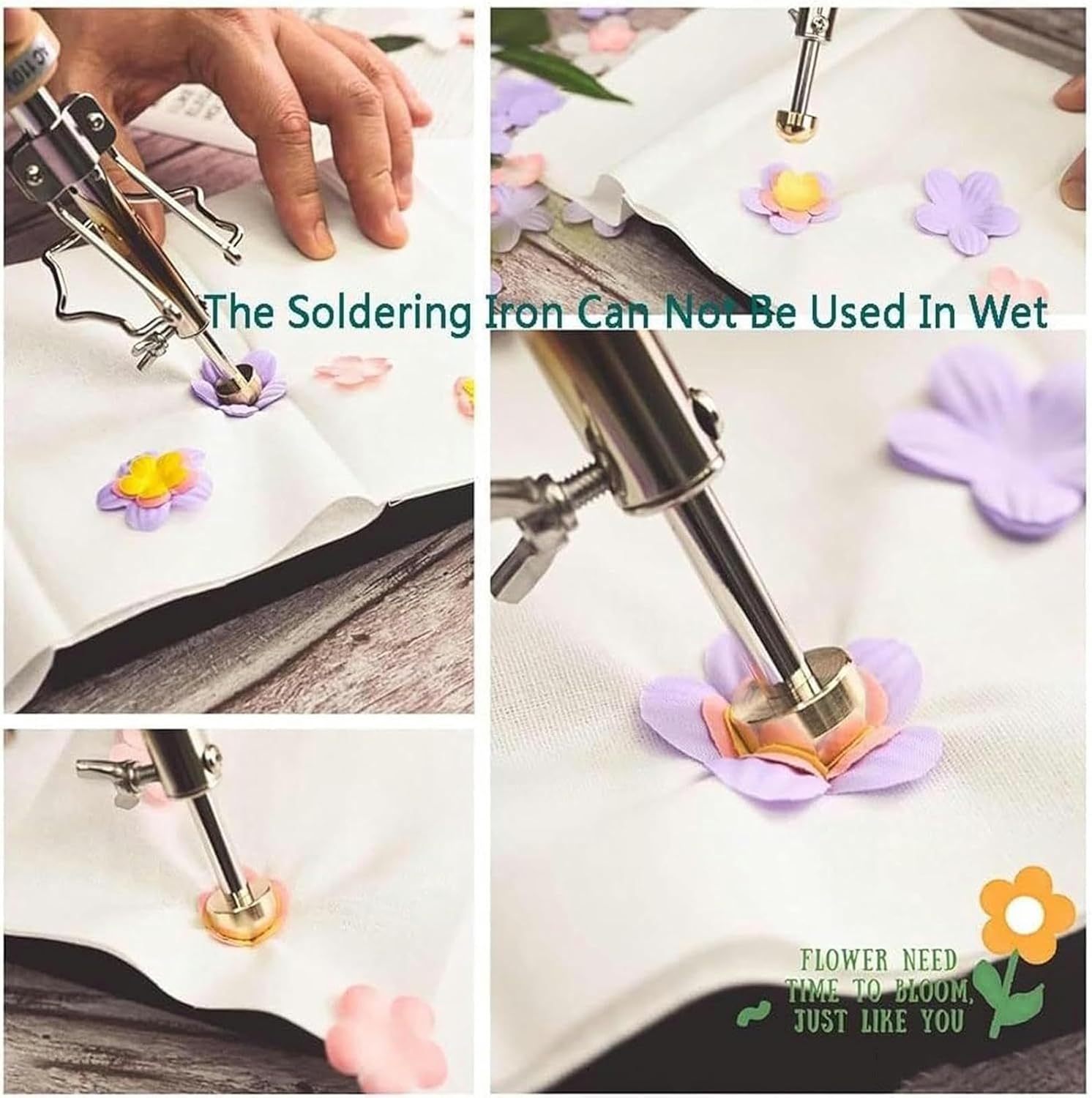 Electric Fabric Flower Maker Artificial Flower Ironing Machine- 18 Heads with Anti-Scalding Stand for Artificial Flower Making, Handmade Flowers, Ironing