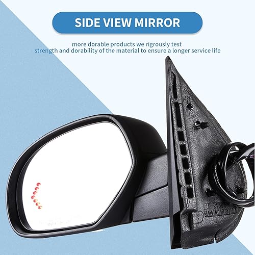Miniatura 3 de ECCPP Espejos laterales, un par de espejos retrovisores, plegables, con calefacción, memoria de señal de giro negro, repuesto para Chevy Silverado