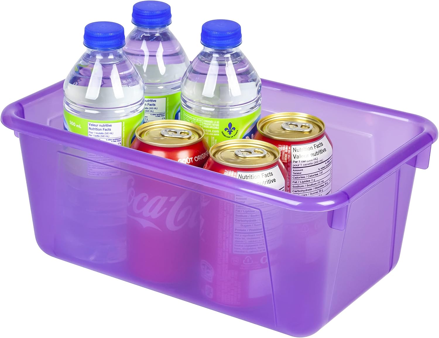 Storex Small Cubby Bin, 12.2 x 7.8 x 5.1 Inches, 5-Pack, Candy Violet (62478U05C)