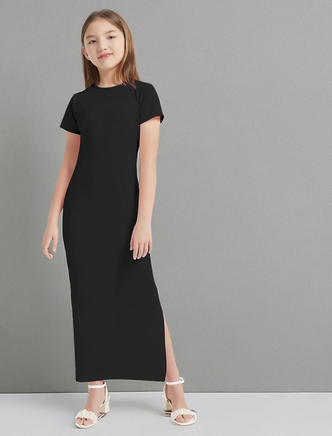 EXARUS Girls Bodycon Maxi Dress Tween Long Sleeve/Short Sleeve/Sleeveless/Spaghetti Strap Fitted Casual Formal Dresses - Image 7