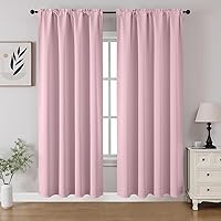 Vista 72 de CUCRAF - Cortinas opacas beige de 45 pulgadas, juego de 2 paneles con bolsillo para barra, cortinas para oscurecer dormitorios y sala de estar