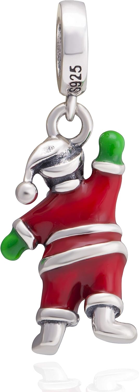 Christmas Santa Claus Charms fit Pandora Bracelet 925 Sterling Silver Reindeer Christmas Tree Stocking Bead Charms for Women Xmas Gifts - Image 3