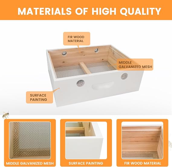 BeeTech 8 Frame Langstroth Beehive Quilt Box for Bees Winter Hand Painted Assembled