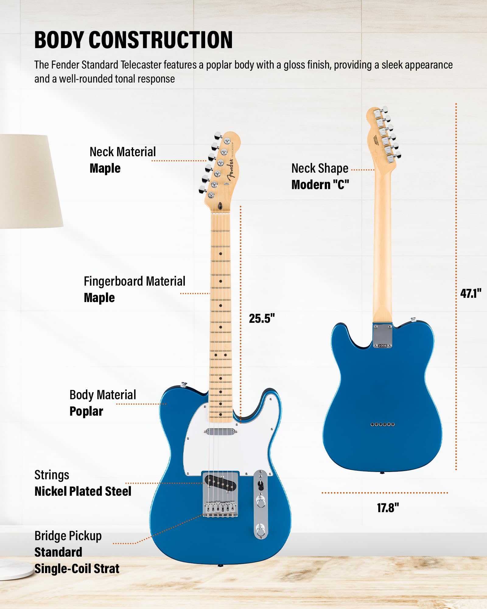 Amazon.co.jp: Fender Standard Telecaster - アクアマリンメタリック