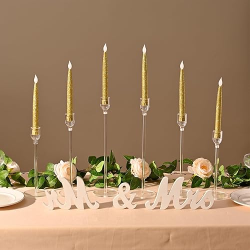 Miniatura 2 de Vincidern 18 portavelas acrílicos para mesa, candelabros cónicos para centros de mesa, bodas, San Valentín, decoración de comedor, juego de