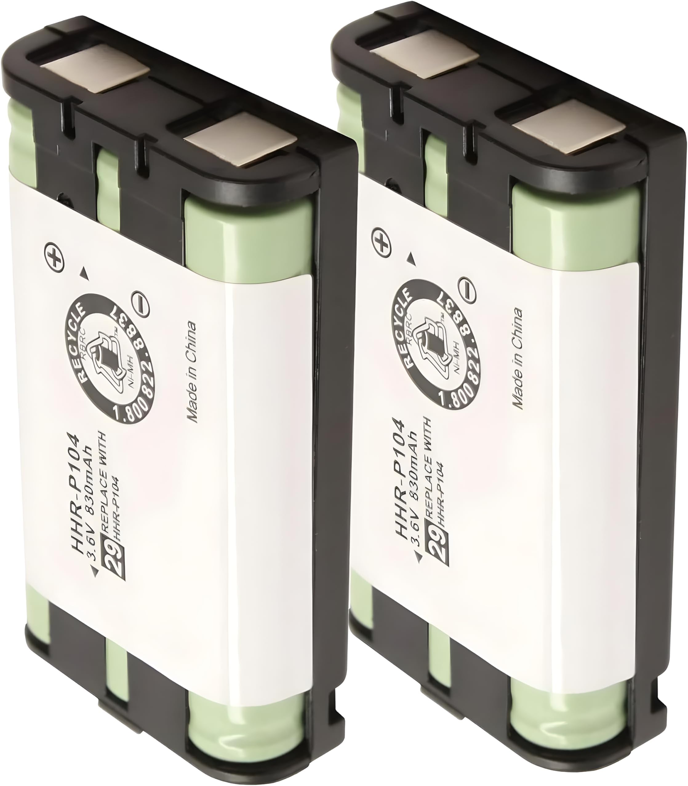 2-Pack HHR-P104 Replacement Battery Pack for Panasonic Cordless Phone HHR-P104A