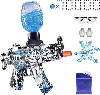 Splatter Ball Blaster, Electric Gel Ball Blaster Automatic, MP5 Splat Blaster with 70000 Water Beads and Goggles, Eco-Frie...