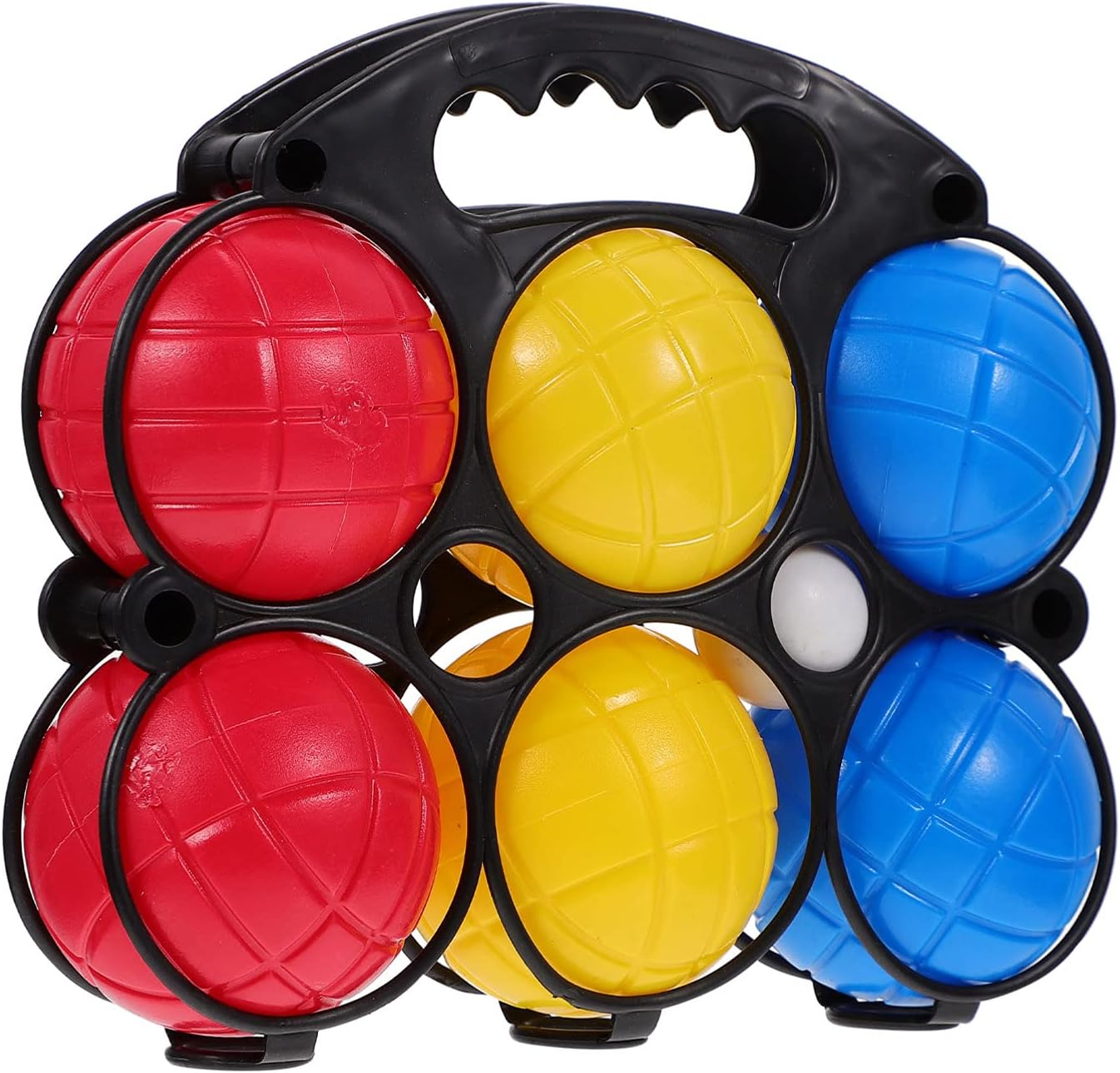 Balacoo 6pcs Bocce Ball Set Colorful Batchi Ball Pallino and Carrying Case Classic Outdoor Game for Kids Adults Beach Party ( Random Color )