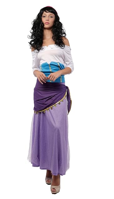 Carnavalife Disfraz Esmeralda de Zingara para Mujer, Vestido de Princesa para Fiestas, Carnaval, Halloween