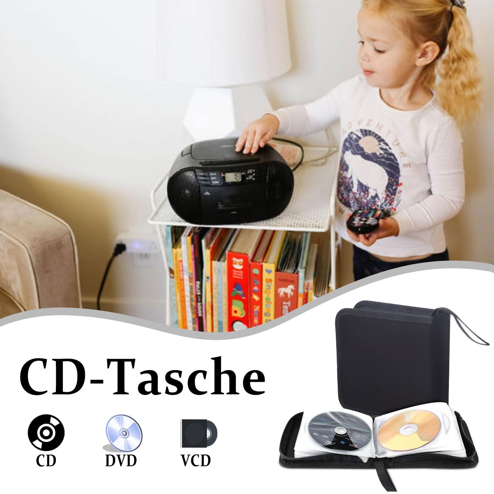 CD çantası, 40 disk için çanta, CD/DVD çantası, saklama koruması