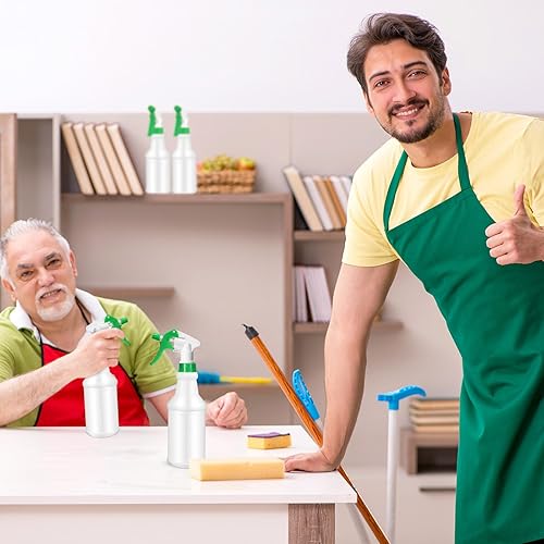 Miniatura 5 de Zubebe Paquete de 24 botellas rociadoras de plástico de 32 onzas a granel, botellas de spray vacías a prueba de fugas resistentes para suministros