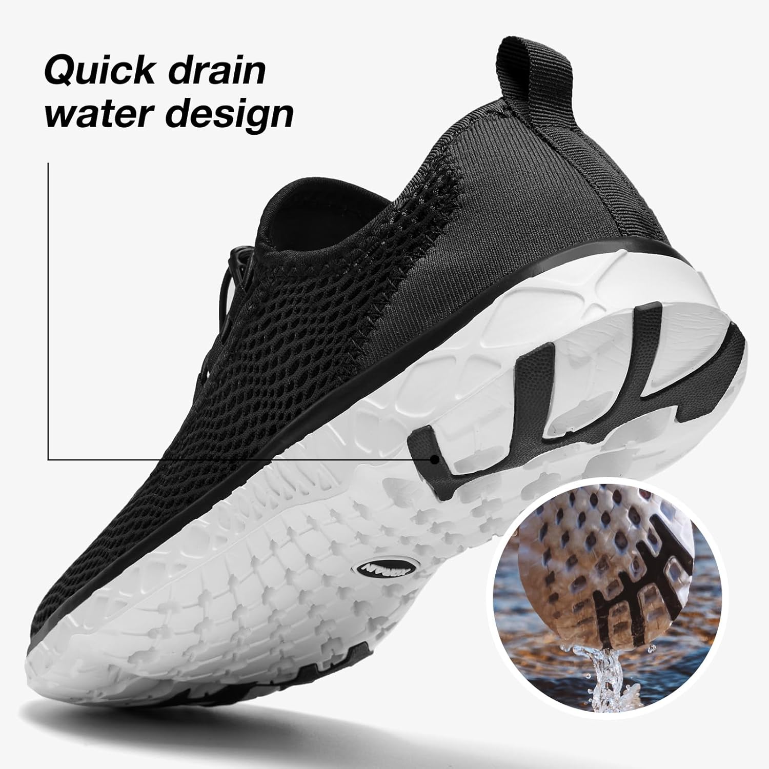 ALEADER Men's Stylish Water Shoes, Quick-Dry Xdrain Water Sneakers, Lightweight & Comfort Footed - Image 3