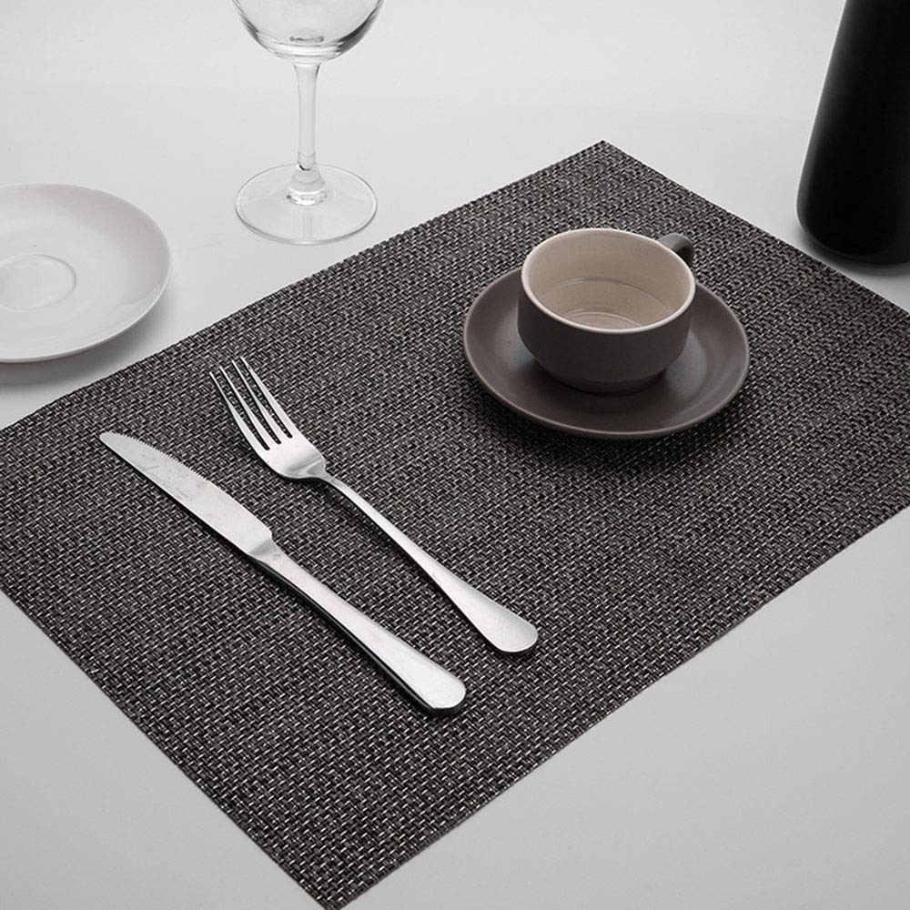 Napperon pour Cuisine et Salle à Manger Lot de 4, Sets de Table Tressé en PVC Antidérapant Lavable Lsolation Thermique