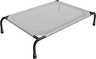Simple Trending XL Raised Dog Bed for Large Dogs - Waterproof Cooling Cot, 200lb Capacity, 47.75x30.5 Inch Grey