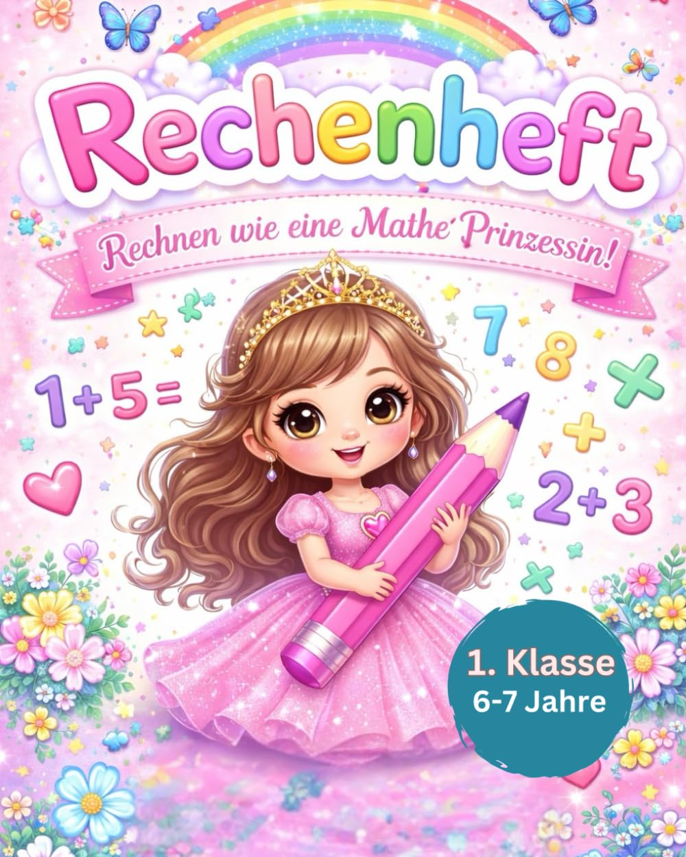Mathe 1. Klasse – Rechnen wie einMatheprinzessin: Spielerisches Rechenheft für Kinder: Rechnen lernen | Grundschule | 6–7