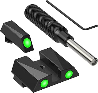 VOTATU Glow in The Dark Handgun Sight,3 Dot Night Sights for Glock 17 17L 19 22 23 24 26 27 33 34 35 38 39, Front Sight Tool Included, NO TRITIUM - VOTATU