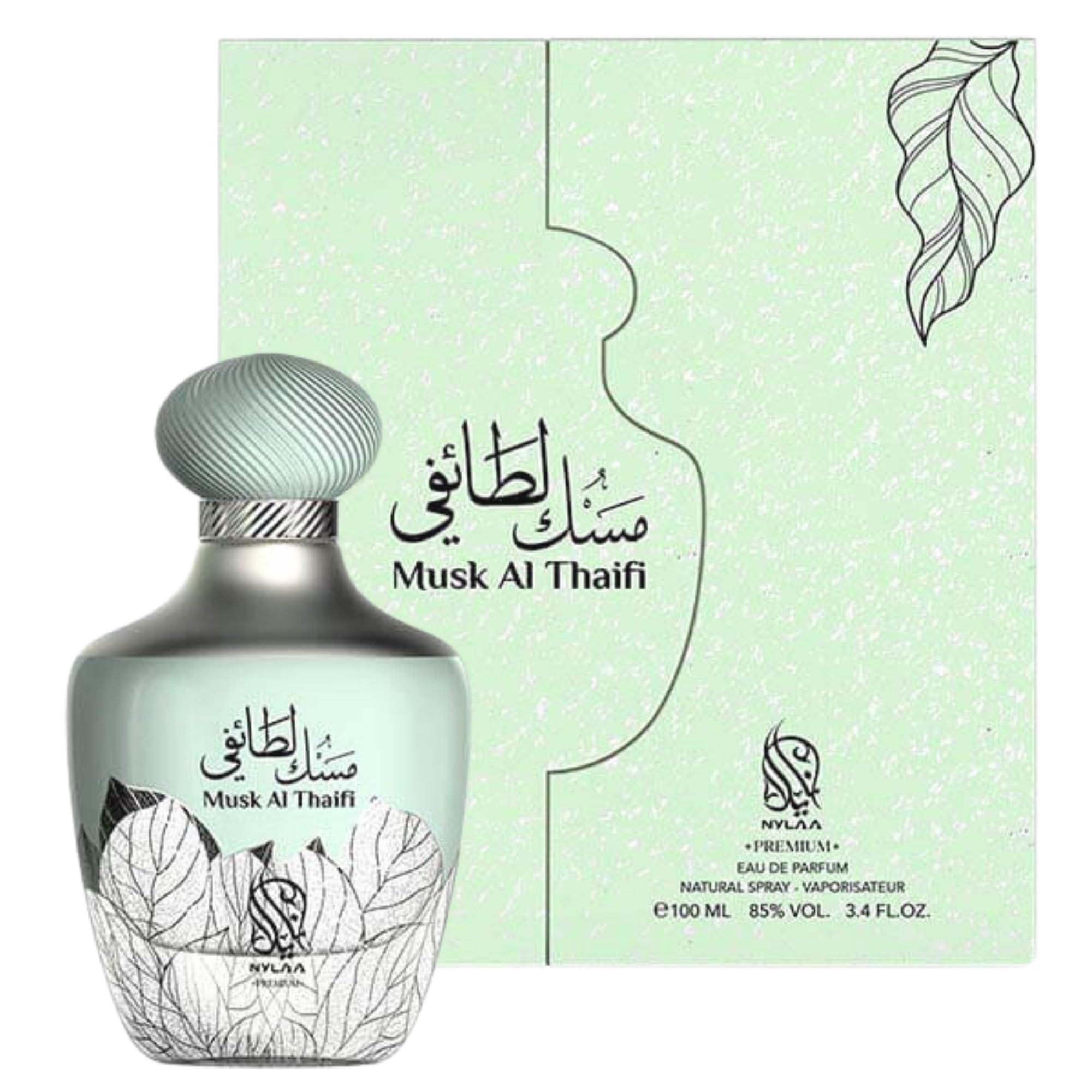 Musk Al Thaifi Eau De Parfum 100ml by Nylaa - Captivating Chypre Fruity Fragrance Passion Fruit Peach Pear Raspberry Cassis Lily of the Valley Freesia Sandalwood Patchouli Vanilla Amber Musk