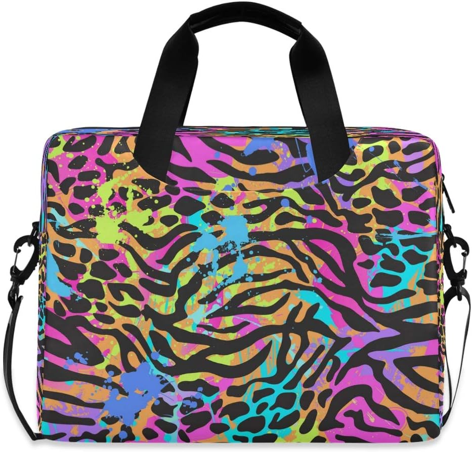 Laptop Bag Colorful Leopard Skin Laptop Sleeves Case for 13 14 15.6 Inch Computer Tablet Briefcases Carrying Case Shoulder Bag for Work