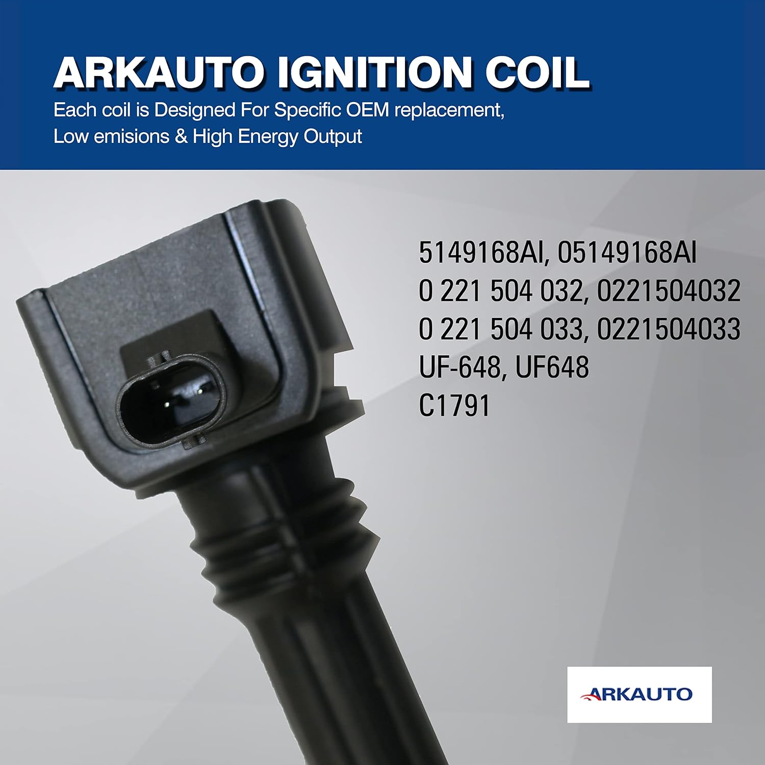 6PC ARKAUTO IGNITION COIL ARK-IG648 UF648 C1971 05149168AI FOR CHRYSLER 200 300 Town & Country DODGE Avenger Challenger Charger Durango Caravan Journey JEEP Wrangler Cherokee Grand Cherokee 3.2 3.6 V6
