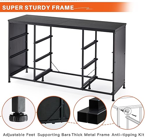 Miniatura 5 de EnHomee Mueble de TV con cajones, centro de entretenimiento con 9 cajones, consola multimedia para consola de TV de 60 pulgadas para dormitorio,