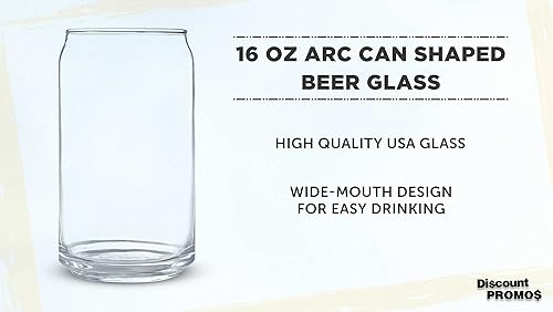 Miniatura 3 de DISCOUNT PROMOS Juego de 10 vasos de cerveza de 16 onzas, tamaño de una pinta, forma de lata de soda, cristalería, transparente