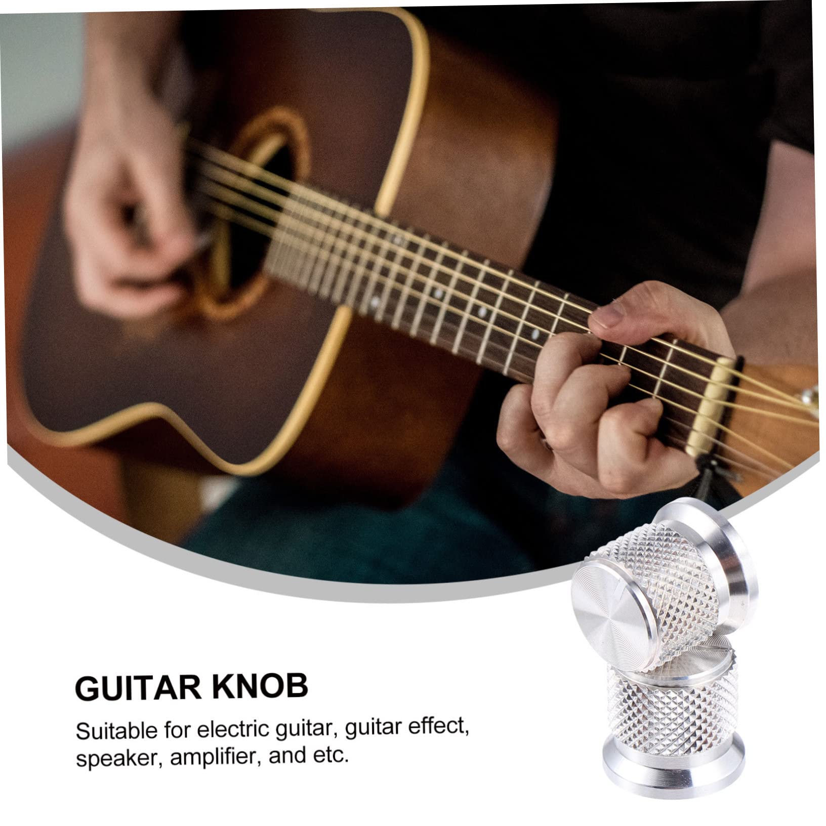 Abaodam 3sets Guitar Bass Tuners Volume Knob Potentiometer for Electric Bass Easy to Install Coarse for Smooth Control 2pieces*3