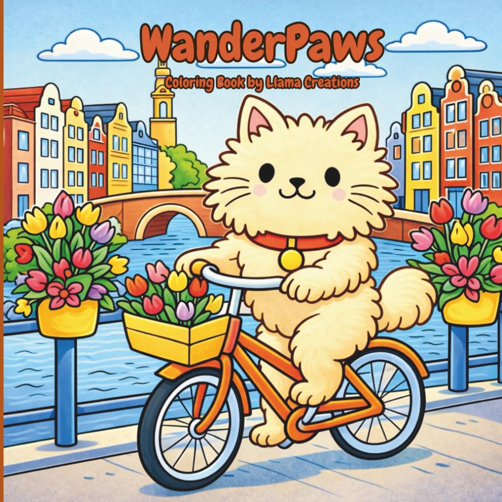 WanderPaws Coloring Book Featuring Kitty the Cat around the World