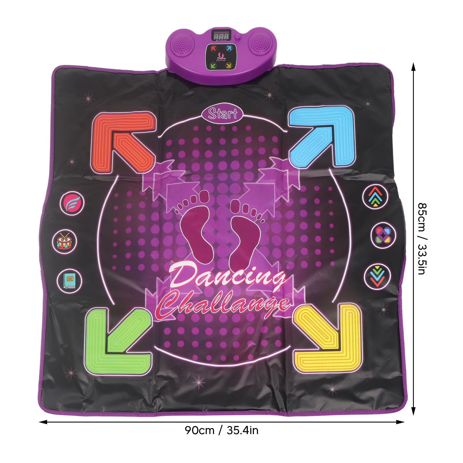 Alfombra de Baile electrónica para niños, Juguete, 4 Modos de Juego, Ajustable, música integrada, Almohadilla de Suelo Antideslizante para niños, Adultos, diversión Familiar, (Brillo)