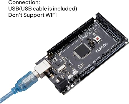 ELEGOO Mega 2560 R3 Board, ATmega2560, Compatible with Arduino, Black