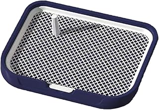 Hundetoilette mit Tablett Hundeklo für Kleine Hunde Töpfchen Trainingsunterlage Indoor Hundetoilette Balkon Ideal Welpentoilette für Kleine Großer Hunde 42x53cm (Marine)