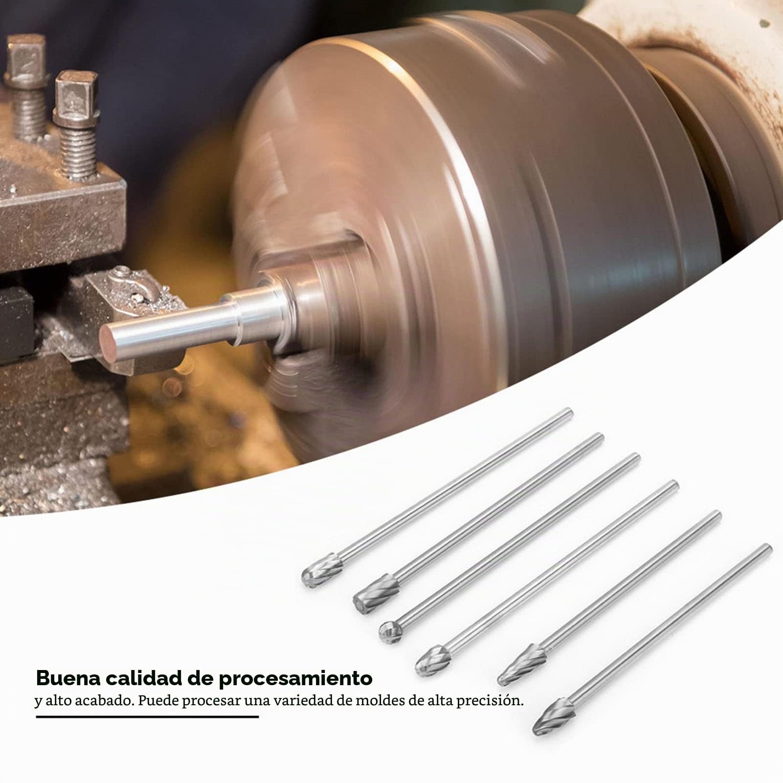 Fresa rotativa de aluminio de 6 "y 6" con mango de 1/4 "Fresa extra larga de 150 mm Fresa de 154 mm, 160 mm, 164 mm, 166 mm, 167 mm, 168 mm