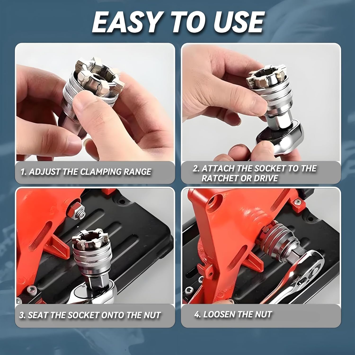 Upgraded Adjustable Universal Socket Wrench Tool, Multi-Function 10mm-19mm Universal Socket, Manual Socket Wrench Adjustable Sleeve for 3/8" Drive Ratchet, Torque Wrench & Power Drill