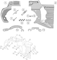 Vista 5 de TCT-MOTORPARTS Cubierta de interfaz de transmisión de motor cromada para Harley Softail 2007-2017