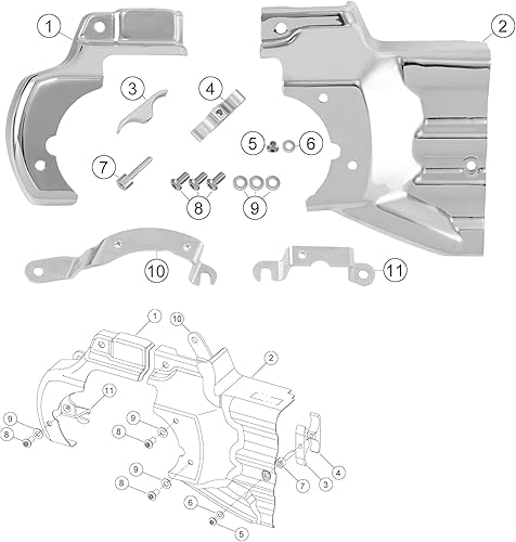 Miniatura 5 de TCT-MOTORPARTS Cubierta de interfaz de transmisión de motor cromada para Harley Softail 2007-2017