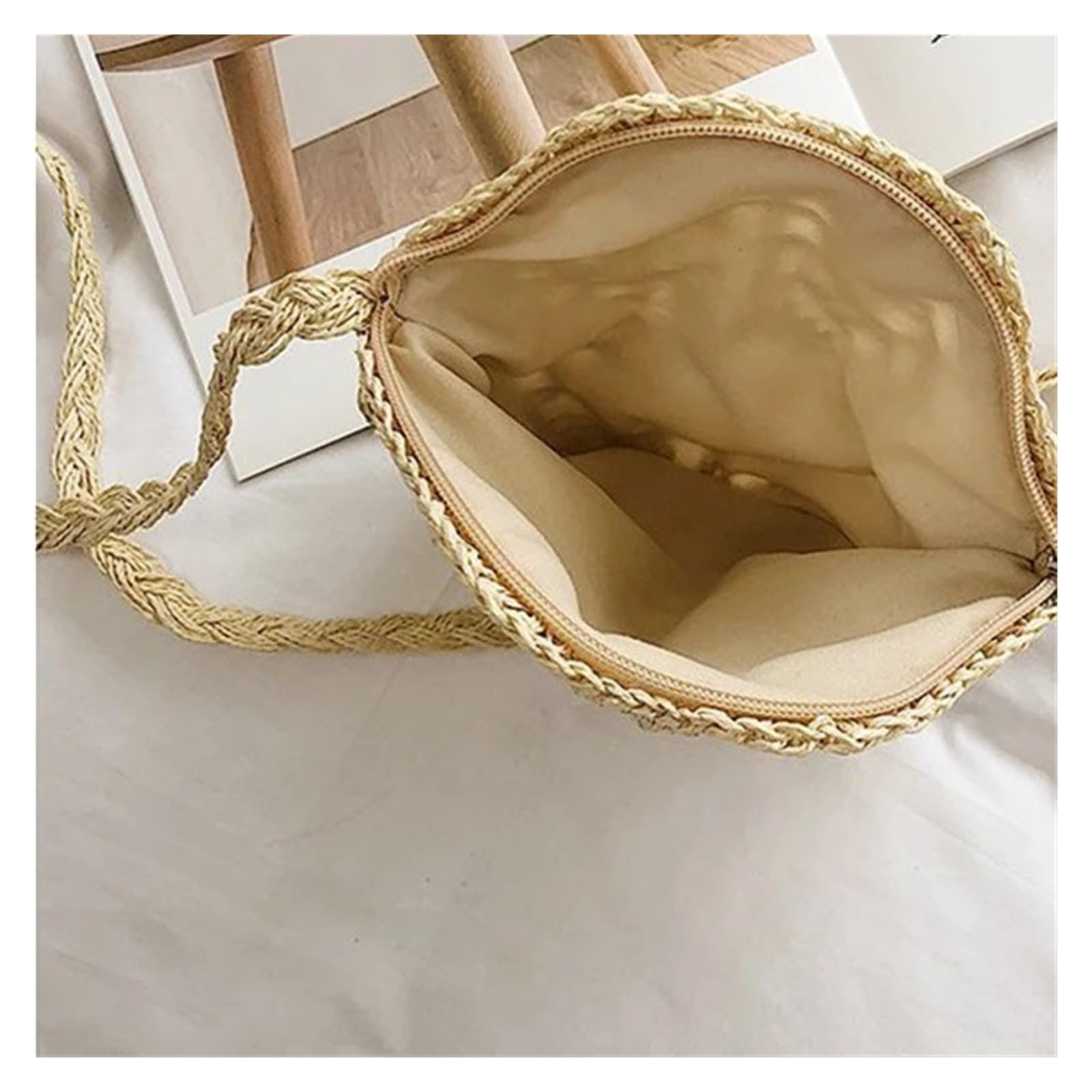 Bolso Redondo de Ratán Trenzado Bolsos bandolera redondos de paja