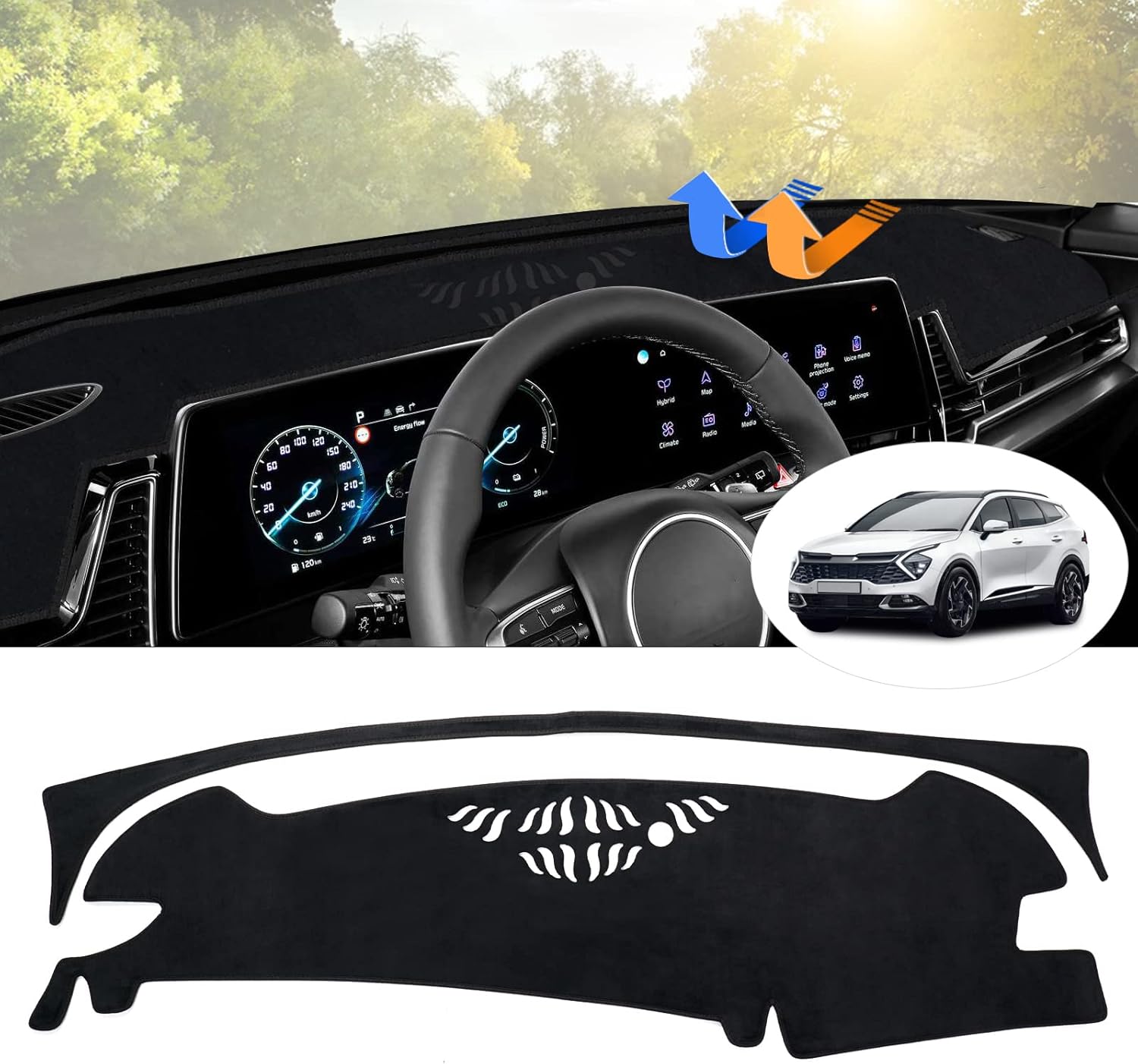 Autorder Dashboard Cover Mat for 2023 2024 Kia Sportage