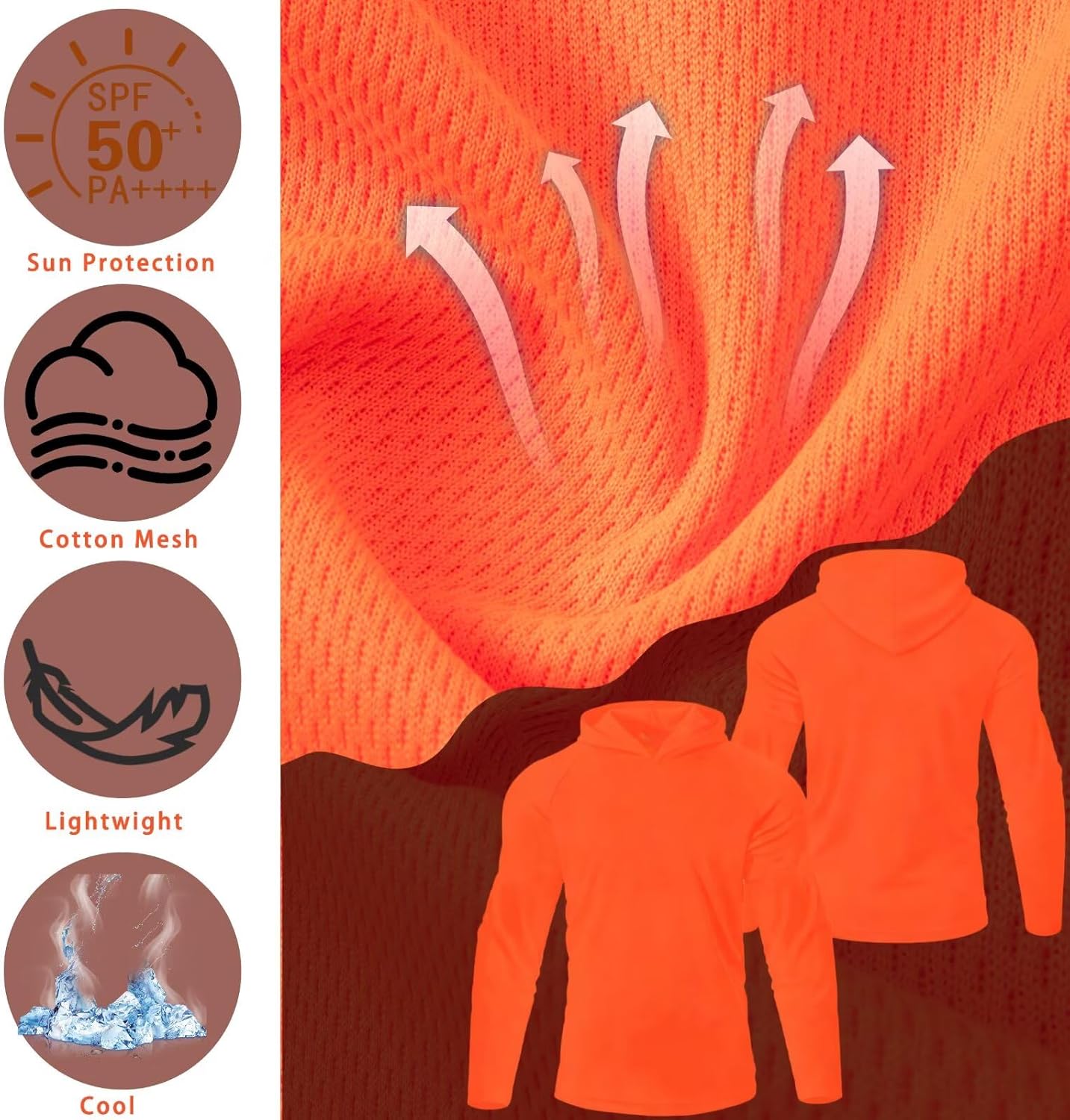 LeeHanTon Long Sleeve Athletic Shirt Men Sun Protection UPF 50+ Hoodie Shirts Fishing Running Uv Swim Rash Guard T-Shirt - Image 4