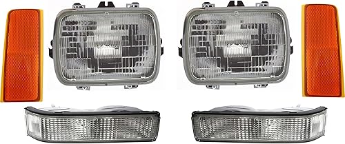 Garage-Pro Kit de faros delanteros laterales del conductor y del pasajero para Chevrolet C1500 1988-1998 halógeno con bombilla(s) W/Reflector Luz de