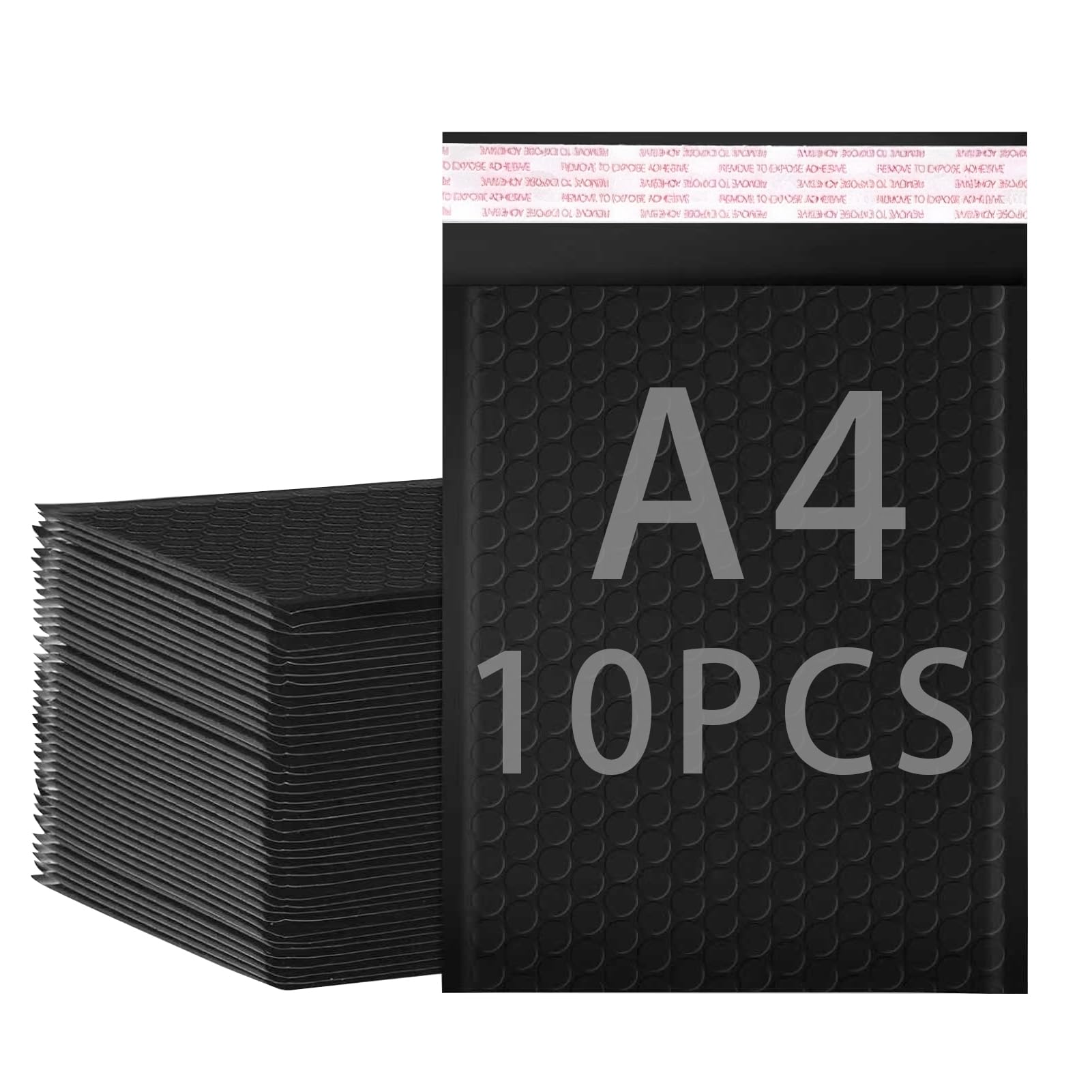 X-YSUNEAS A4 Black Padded Envelopes,25x30cm Self Seal Bubble Envelopes Lined Poly Mailer Self-Seal for Packaging Shipping Mailing(10Pcs)