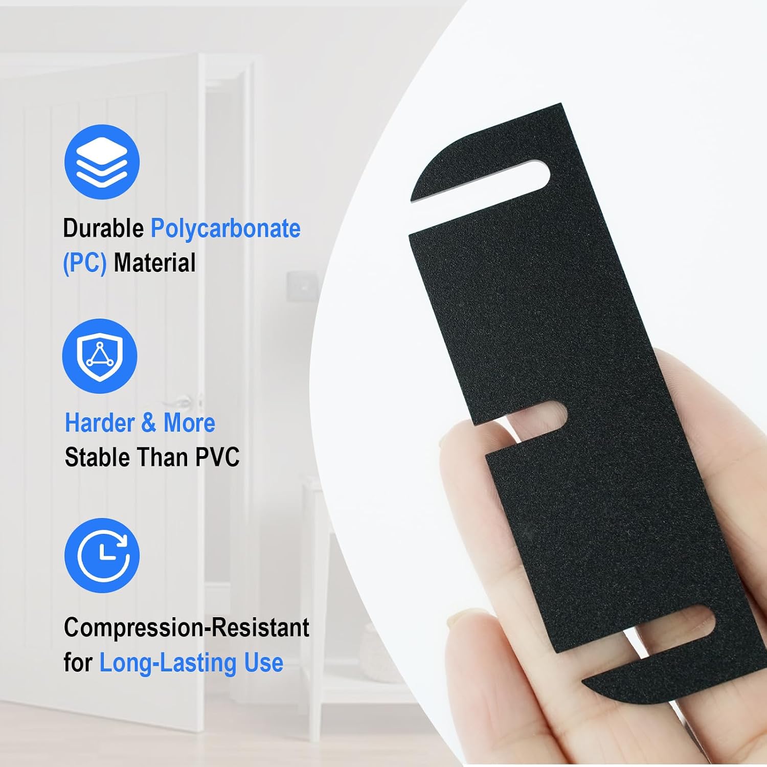 20 Pack Door Hinge Shims, 3.5 Inch Precut Hinge Spacer Kit, 1.2mm/0.05 Thickness, DIY Trimmable Standard Pattern for Door Alignment, Repair, Gap Filling & Interior Door Adjustment