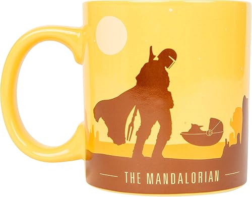 Miniatura 18 de Silver Buffalo Star Wars The Mandalorian Repeat Poses - Taza de café de cerámica estilo campista, 20 onzas Repetir Poses