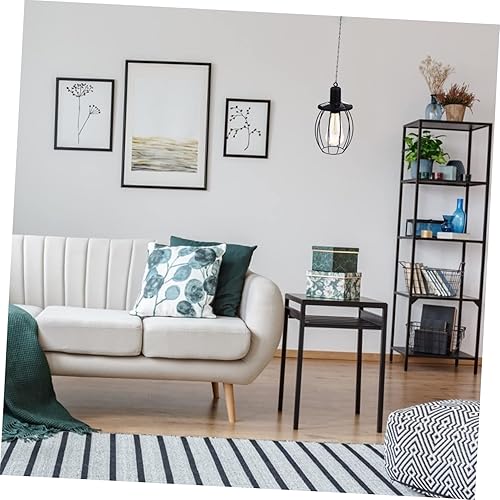 Miniatura 7 de DOITOOL Lámpara solar de hierro forjado, luces colgantes de jardín, luz colgante de energía solar, lámpara de araña negra al aire libre, decoración