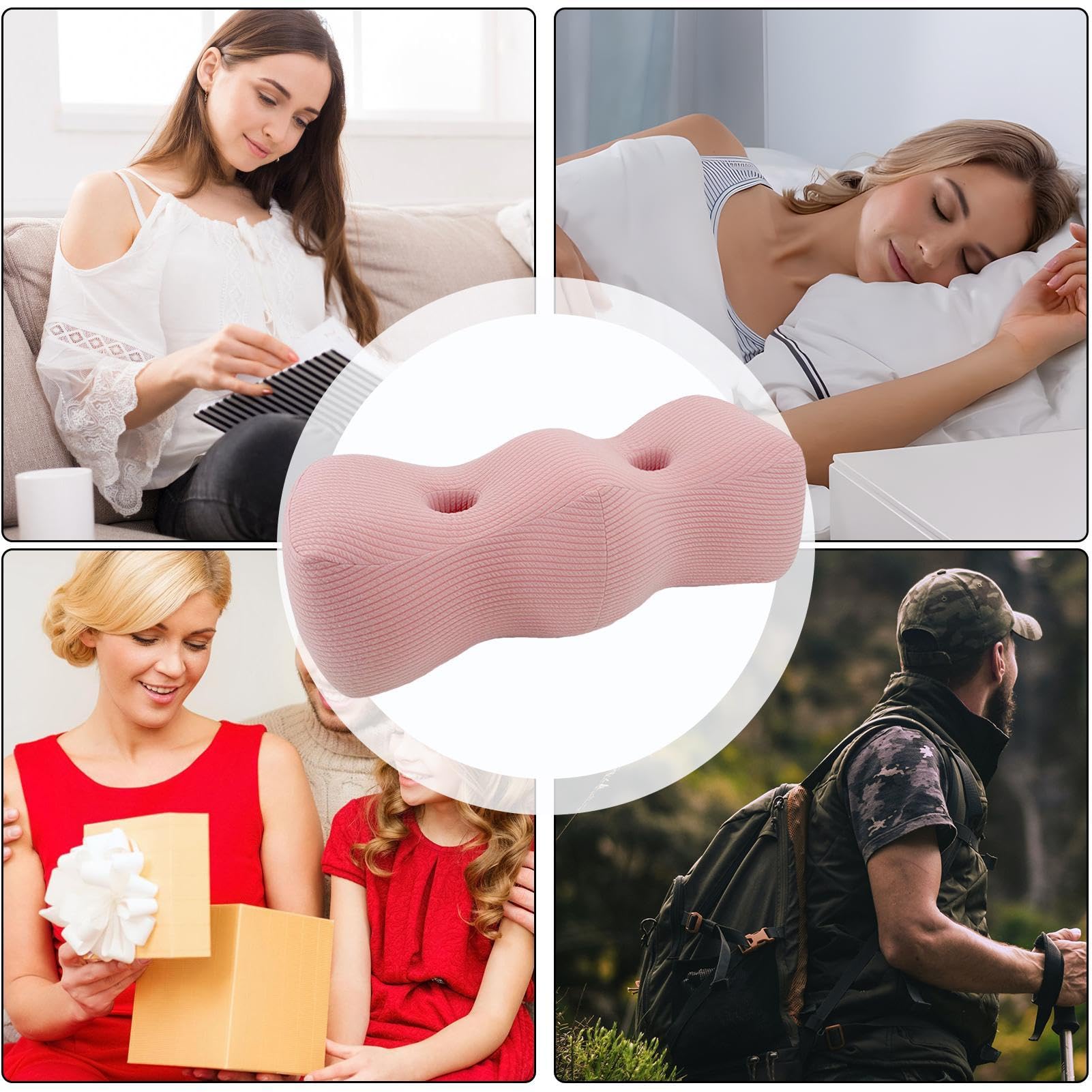 Almohada elevadora de piernas, almohada de espuma viscoelástica en forma de colina para dormir, cojín elevador de tobillo, cojín elevador de piernas o pie elevador de piernas, cojín de contorno debajo
