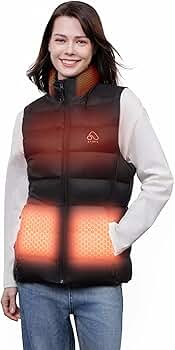 AVIDIA Heated Down Vest For Women - Rechargeable Battery Pack, 4 Heating Zones, Lightweight For Hunting & Outdoor