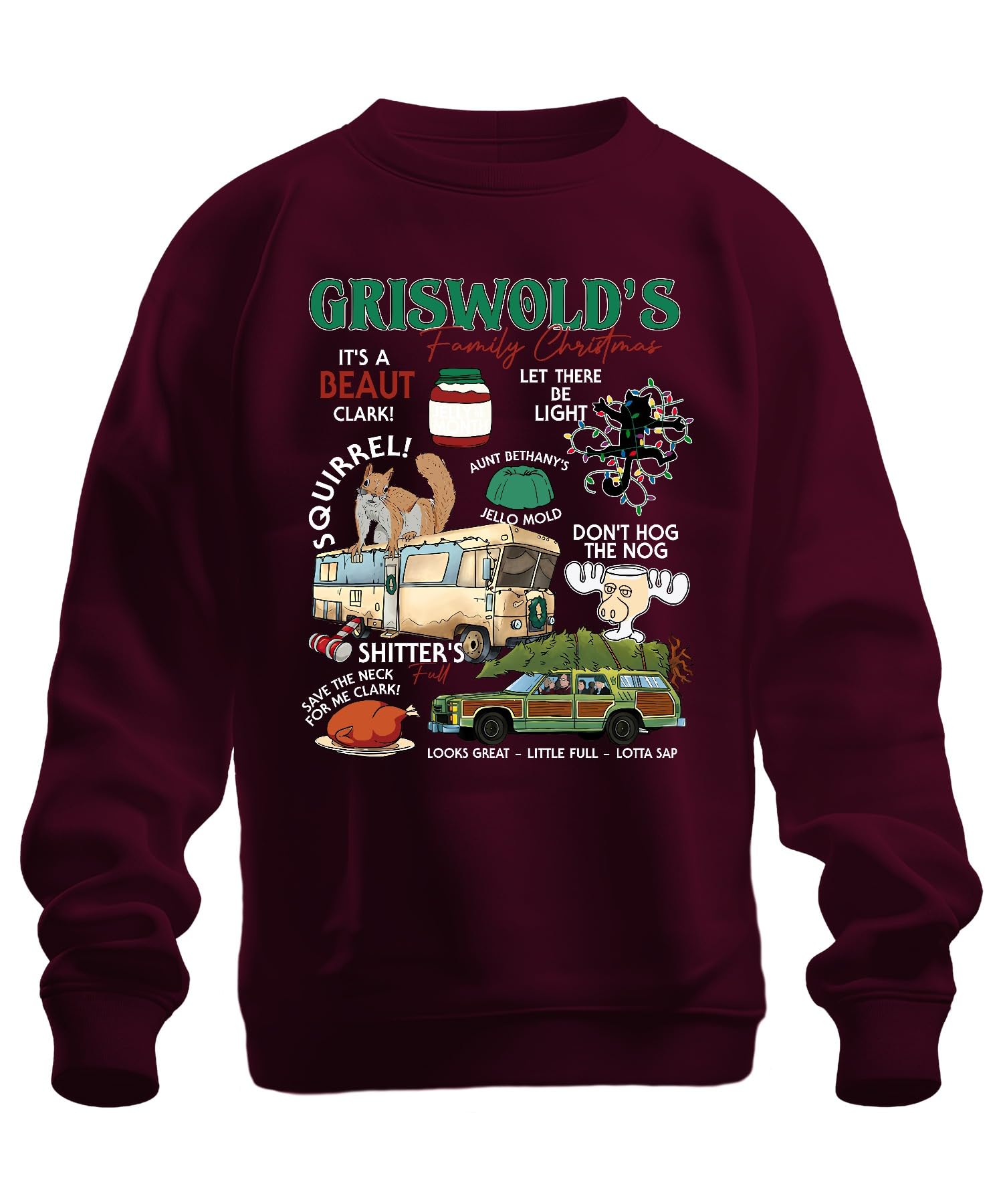 Printera Men's Burgundy Griswolds Family Christmas Beautiful Gift Quotes - Christmas Xmas Unisex Christmas Jumper, 3XL