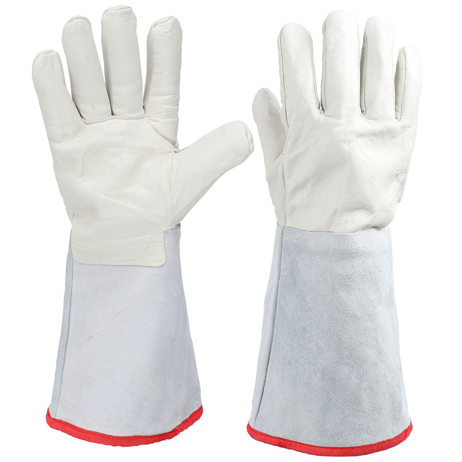 Kukyller Cryogenic Gloves, Long Middle Arm Ln2 Protective Gloves Frost Protection Gloves Top Frost Protection Gloves for Dry Ice Handling Liquid Nitrogen 40cm 15.7 Inch