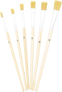 TSI 49108 Schulmalpinsel-Set 6-teilig, Borstenpinsel 2,4,6,8,10,12, Schaft naturbelassen