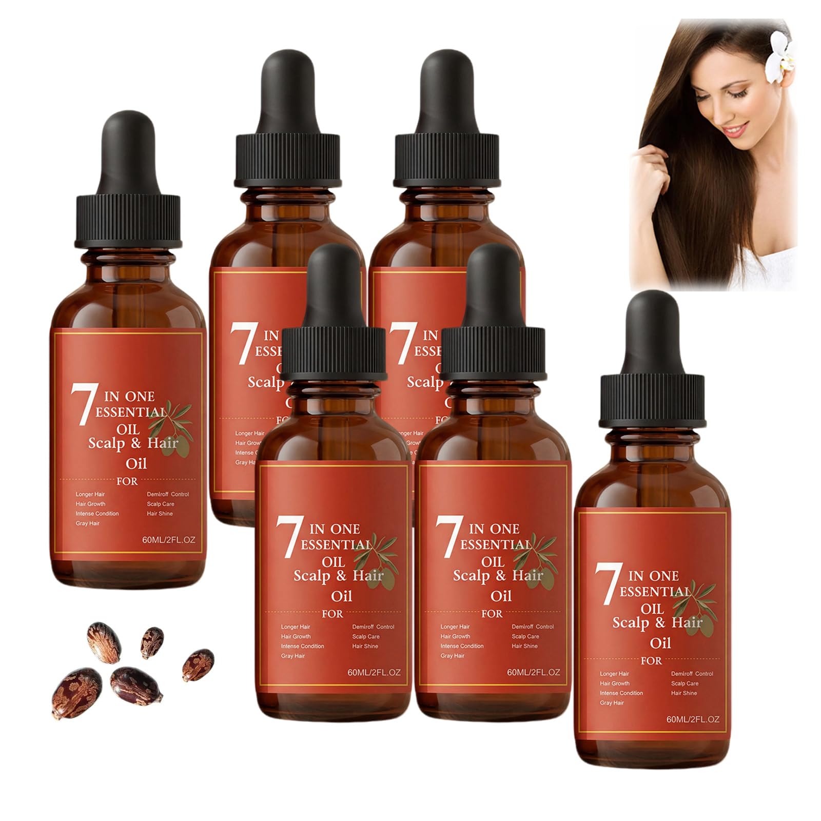Hair Grow 7 One Essential, naturalne serum do włosów, pielęgnacja kędzierzawych i zniszczonych, w przypadku przerzedzania, naprawia uszkodzenia, lekka, nietłusta formuła, intensywnie pielęgnuje skórę